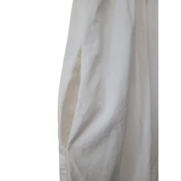 UO EN SAISON MARA White Midi Tiered Smocked Puff Sleeve Dress Women's Sz M - Picture 7 of 11